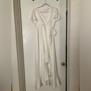 Altar'd State Ivory Wrap Maxi Dress